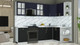 Миниатюра изображения товара Кухонный гарнитур Интерлиния Мила Шато 1.5x2.6 PR (индиго/черный/белый гранит)
