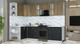 Миниатюра изображения товара Кухонный гарнитур Интерлиния Мила Шато 1.5x2.7 LV (дуб вотан/черный/белый гранит)