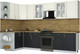 Миниатюра изображения товара Кухонный гарнитур Интерлиния Мила Шато 1.5x3.1 LV (белый/черный/дуб бунратти)