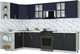 Миниатюра изображения товара Кухонный гарнитур Интерлиния Мила Шато 1.5x3.1 LV (индиго/черный/белый гранит)