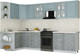 Миниатюра изображения товара Кухонный гарнитур Интерлиния Мила Шато 1.5x3.1 LV (океан/керамика/опал светлый)