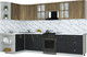 Миниатюра изображения товара Кухонный гарнитур Интерлиния Мила Шато 1.5x3.2 LV (дуб вотан/черный/белый гранит)