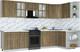 Миниатюра изображения товара Кухонный гарнитур Интерлиния Мила Шато 1.5x3.2 PR (дуб вотан/дуб вотан/белый гранит)