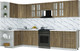 Миниатюра изображения товара Кухонный гарнитур Интерлиния Мила Шато 1.5x3.3 LV (дуб вотан/дуб вотан/белый гранит)