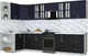 Миниатюра изображения товара Кухонный гарнитур Интерлиния Мила Шато 1.5x3.3 LV (индиго/черный/белый гранит)