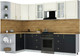 Миниатюра изображения товара Кухонный гарнитур Интерлиния Мила Шато 1.5x2.9 LV (белый/черный/дуб бунратти)