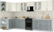 Миниатюра изображения товара Кухонный гарнитур Интерлиния Мила Шато 1.5x3.6 LV (белый/керамика/опал светлый)