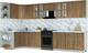 Миниатюра изображения товара Кухонный гарнитур Интерлиния Мила Шато 1.5x3.6 LV (дуб вотан/дуб вотан/белый гранит)