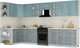 Миниатюра изображения товара Кухонный гарнитур Интерлиния Мила Шато 1.5x3.6 LV (океан/керамика/опал светлый)