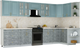 Миниатюра изображения товара Кухонный гарнитур Интерлиния Мила Шато 1.5x3.6 PR (океан/керамика/опал светлый)