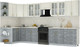 Миниатюра изображения товара Кухонный гарнитур Интерлиния Мила Шато 1.5x3.7 LV (белый/керамика/опал светлый)