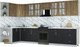 Миниатюра изображения товара Кухонный гарнитур Интерлиния Мила Шато 1.5x3.7 LV (дуб вотан/черный/белый гранит)