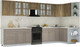 Миниатюра изображения товара Кухонный гарнитур Интерлиния Мила Шато 1.5x3.7 PR (дуб вотан/луна/опал светлый)