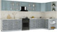 Миниатюра изображения товара Кухонный гарнитур Интерлиния Мила Шато 1.5x3.8 PR (океан/керамика/опал светлый)
