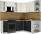 Миниатюра изображения товара Кухонный гарнитур Интерлиния Мила Шато 1.7x2.1 PR (белый/черный/дуб бунратти)