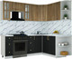 Миниатюра изображения товара Кухонный гарнитур Интерлиния Мила Шато 1.7x2.2 PR (дуб вотан/черный/белый гранит)