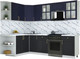 Миниатюра изображения товара Кухонный гарнитур Интерлиния Мила Шато 1.7x2.6 LV (индиго/черный/белый гранит)