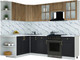 Миниатюра изображения товара Кухонный гарнитур Интерлиния Мила Шато 1.7x2.5 LV (дуб вотан/черный/белый гранит)