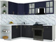 Миниатюра изображения товара Кухонный гарнитур Интерлиния Мила Шато 1.7x2.5 LV (индиго/черный/белый гранит)