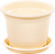 Миниатюра изображения товара Кашпо Полесье Ксения №4 с поддонником / 07374 (1.25л, кремовый)