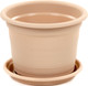Миниатюра изображения товара Кашпо Полесье Ксения №4 с поддонником / 07381 (1.25л, молочно-кофейный)
