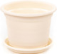 Миниатюра изображения товара Кашпо Полесье Ксения №5 с поддонником / 07404 (2л, кремовый)