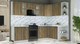 Миниатюра изображения товара Кухонный гарнитур Интерлиния Мила Шато 1.7x2.7 PR (дуб вотан/дуб вотан/белый гранит)