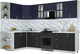 Миниатюра изображения товара Кухонный гарнитур Интерлиния Мила Шато 1.7x3.0 LV (индиго/черный/белый гранит)