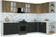 Миниатюра изображения товара Кухонный гарнитур Интерлиния Мила Шато 1.7x3.1 PR (дуб вотан/черный/белый гранит)