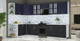 Миниатюра изображения товара Кухонный гарнитур Интерлиния Мила Шато 1.7x3.3 LV (индиго/черный/белый гранит)