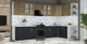 Миниатюра изображения товара Кухонный гарнитур Интерлиния Мила Шато 1.7x3.3 PR (дуб вотан/черный/белый гранит)
