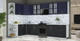 Миниатюра изображения товара Кухонный гарнитур Интерлиния Мила Шато 1.7x3.3 PR (индиго/черный/белый гранит)