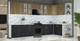 Миниатюра изображения товара Кухонный гарнитур Интерлиния Мила Шато 1.7x3.5 PR (дуб вотан/черный/белый гранит)