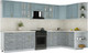 Миниатюра изображения товара Кухонный гарнитур Интерлиния Мила Шато 1.7x3.5 PR (океан/керамика/опал светлый)