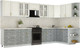 Миниатюра изображения товара Кухонный гарнитур Интерлиния Мила Шато 1.7x3.6 PR (белый/керамика/опал светлый)