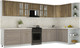 Миниатюра изображения товара Кухонный гарнитур Интерлиния Мила Шато 1.7x3.6 PR (дуб вотан/луна/опал светлый)