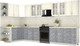 Миниатюра изображения товара Кухонный гарнитур Интерлиния Мила Шато 1.7x3.8 LV (белый/керамика/опал светлый)