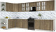 Миниатюра изображения товара Кухонный гарнитур Интерлиния Мила Шато 1.7x3.8 LV (дуб вотан/дуб вотан/белый гранит)