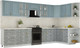 Миниатюра изображения товара Кухонный гарнитур Интерлиния Мила Шато 1.7x3.6 PR (океан/керамика/опал светлый)