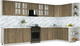 Миниатюра изображения товара Кухонный гарнитур Интерлиния Мила Шато 1.7x3.8 PR (дуб вотан/дуб вотан/белый гранит)