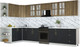 Миниатюра изображения товара Кухонный гарнитур Интерлиния Мила Шато 1.7x3.7 LV (дуб вотан/черный/белый гранит)