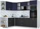 Миниатюра изображения товара Кухонный гарнитур Интерлиния Мила Шато 1.68x2.6 ВТ LV (индиго/черный/белый гранит)