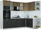 Миниатюра изображения товара Кухонный гарнитур Интерлиния Мила Шато 1.68x2.6 ВТ PR (дуб вотан/черный/белый гранит)