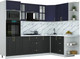 Миниатюра изображения товара Кухонный гарнитур Интерлиния Мила Шато 1.68x2.6 ВТ PR (индиго/черный/белый гранит)