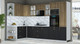 Миниатюра изображения товара Кухонный гарнитур Интерлиния Мила Шато 1.68x3.2 ВТ LV (дуб вотан/черный/белый гранит)