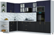 Миниатюра изображения товара Кухонный гарнитур Интерлиния Мила Шато 1.68x3.2 ВТ LV (индиго/черный/белый гранит)