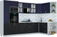 Миниатюра изображения товара Кухонный гарнитур Интерлиния Мила Шато 1.68x3.2 ВТ PR (индиго/черный/белый гранит)