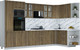 Миниатюра изображения товара Кухонный гарнитур Интерлиния Мила Шато 1.68x3.4 ВТ PR (дуб вотан/дуб вотан/белый гранит)