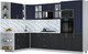 Миниатюра изображения товара Кухонный гарнитур Интерлиния Мила Шато 1.88x3.2 ВТ LV (индиго/черный/белый гранит)