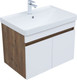 Миниатюра изображения товара Тумба под умывальник Aquanet Оптима 60 / 344791 (дуб рустикальный/белый сатин)